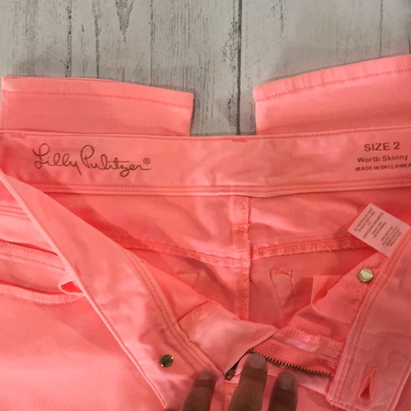 Lilly Pulitzer Cheeky Melon Worth Sateen Skinny-2 - Picture 7 of 8